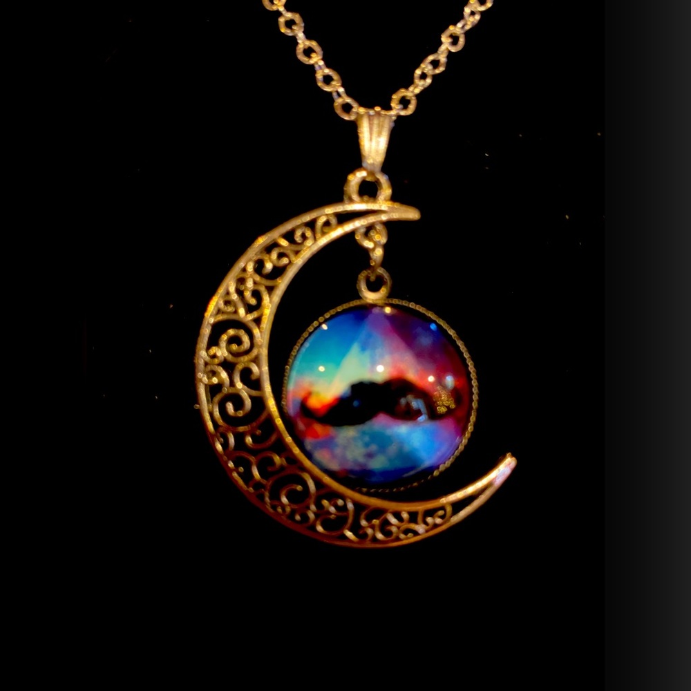 Galaxy 🌌 moon 🌖 necklace